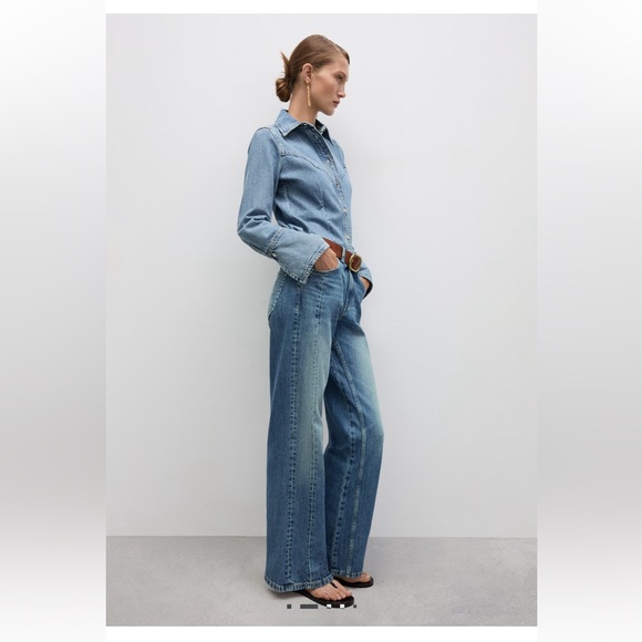 Mango Straight Jeans with Decorative Seams - 6, 28 - Picture 2 of 8